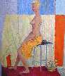 
Blonde Girl with Flowers by Ethel Cutler
